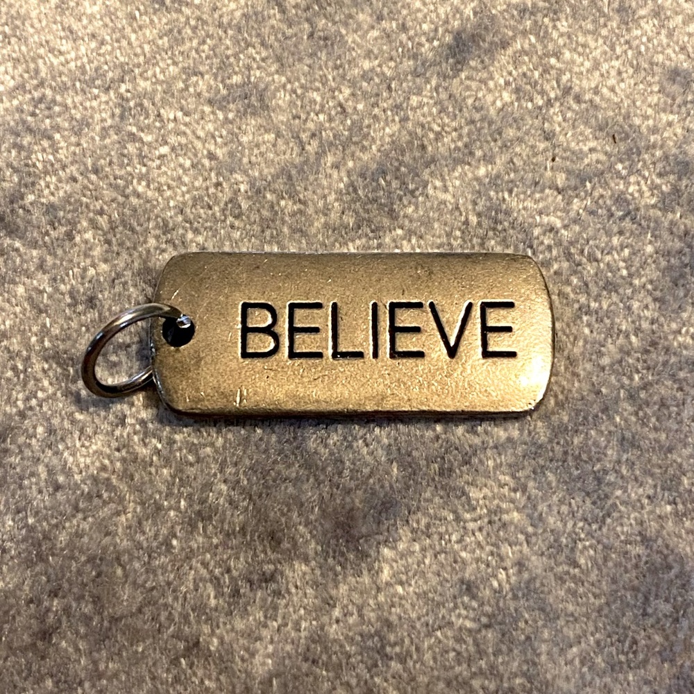 Origami Owl "Believe" tag New Authentic